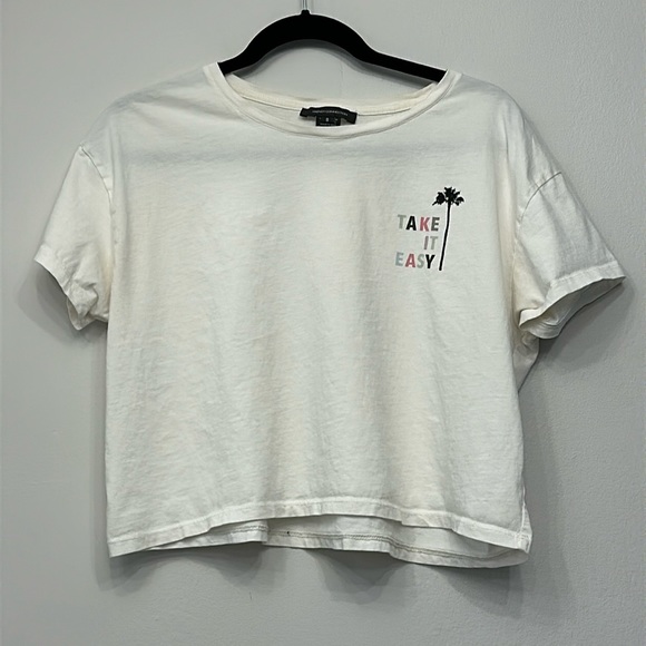 French connection take it easy cropped T-shirt size small - Picture 3 of 7